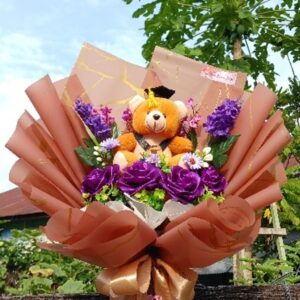 Buket Boneka Teddy Coklat Hangat XL | Buket Simple & Cozy Gift | Caramel Teddy Bouquet