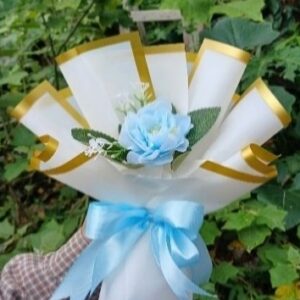 Buket Bunga Rose Baby Blue Mini S | Buket Mini & Elegan | Special Gift | Buket Sky Blue Delight
