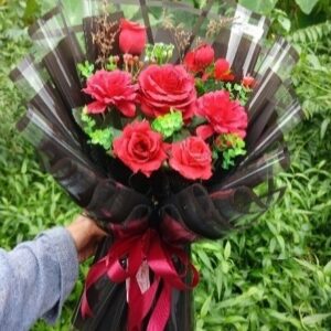 Buket Bunga Rose Merah Romantis XL | Buket Anniversary & Valentine | Buket Red Rose Romance